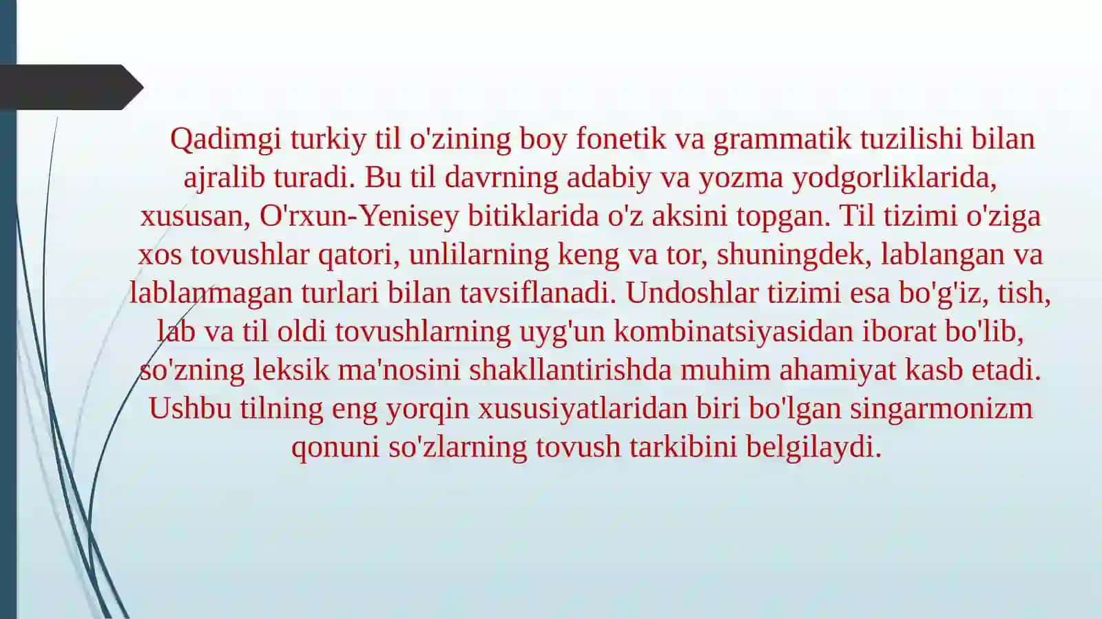 Qadimgi turkiy tilda unli va undoshlar tizimi 3