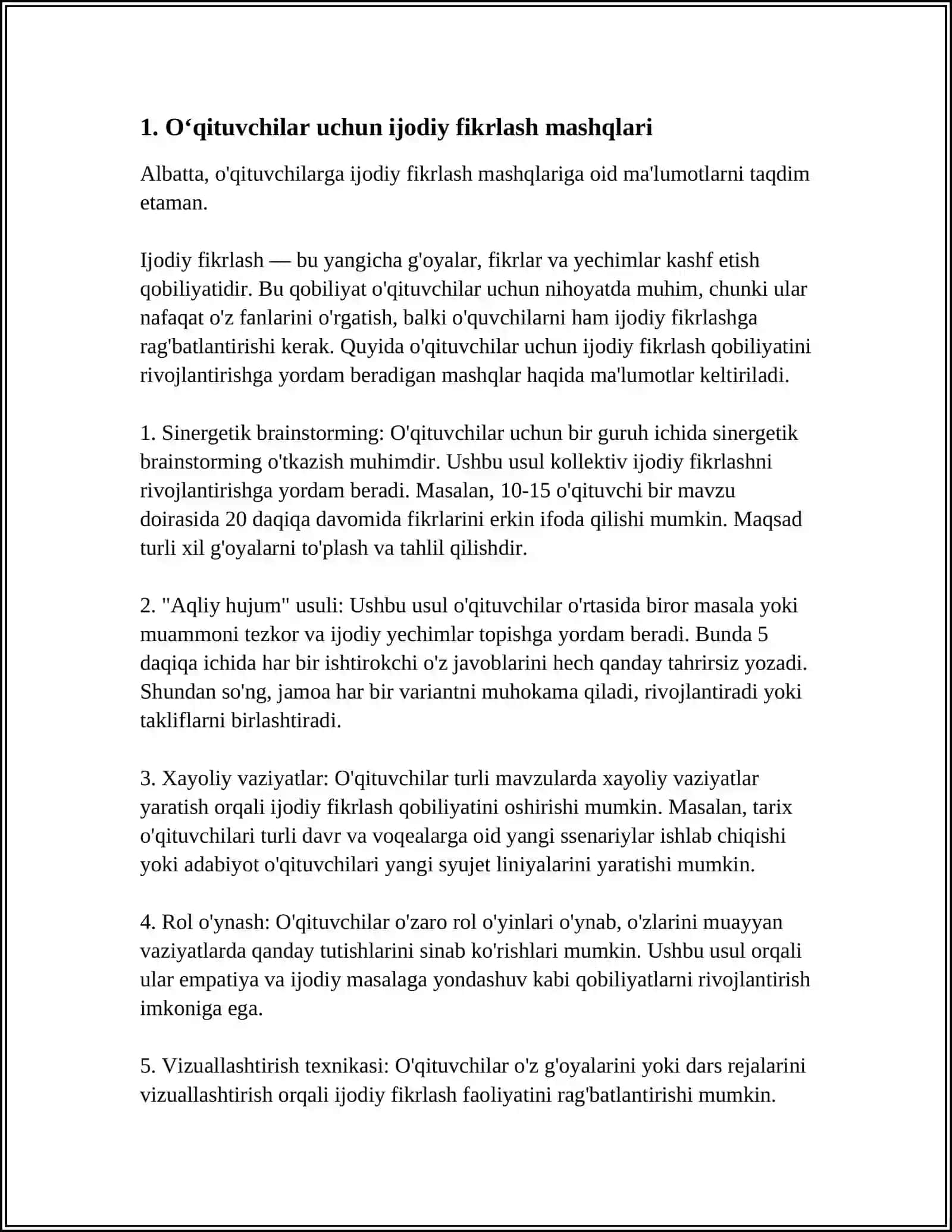 OʻQITUVCHILARDA KREATIVLIKNI RIVOJLANTIRISH OMILLARI 3