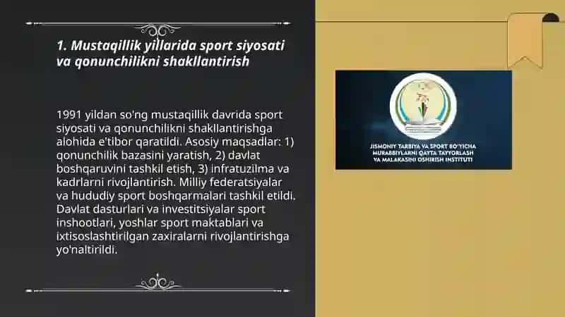 Mustaqillik yillarida jismoniy tarbiya va sportning rivojlanishi 3
