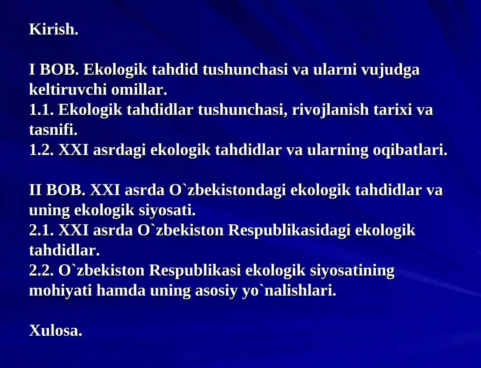 XXI asrda ekologik tahdidlar va ularni bartaraf etishning huquqiy asoslari 3