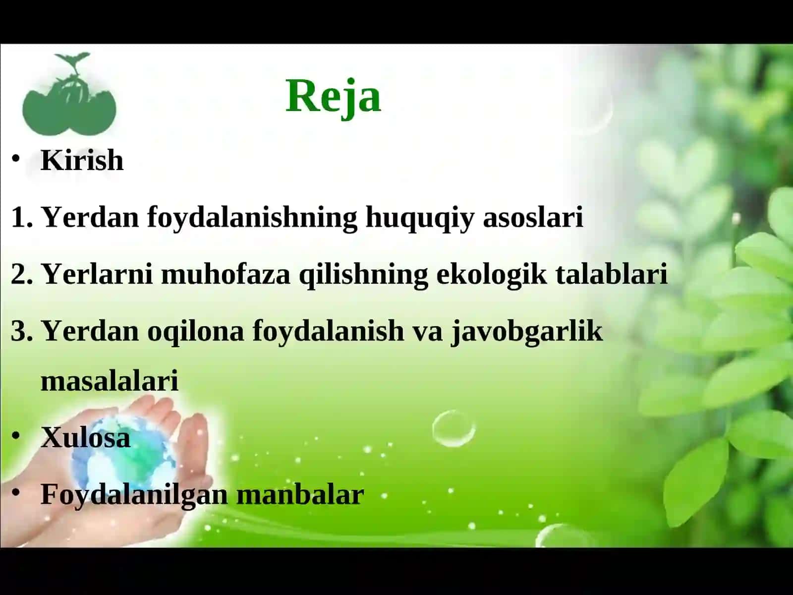 Yerdan foydalanish va uni muhofaza qilishning ekologik-huquqiy jihatlari 3