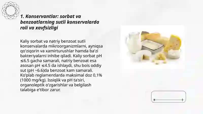 Sutli kanserva mahsulotlari ishlab chiqarishda foydalaniladigan qo'shimchalar 3