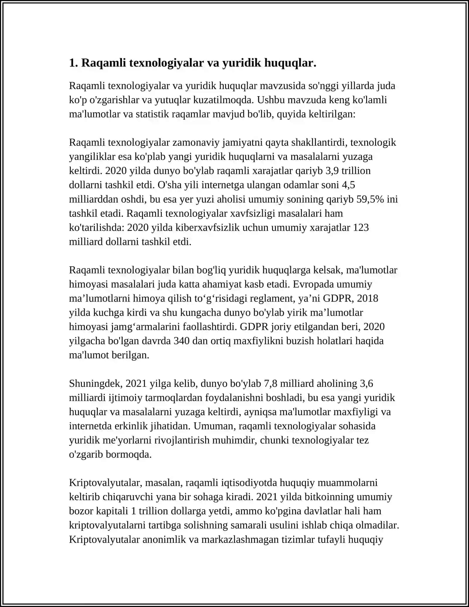 TEXNOLOGIYANI HUQUQDAGI ROLI. YURIDIK TEXNOLOGIYA YURIDIK TALIMDA 3