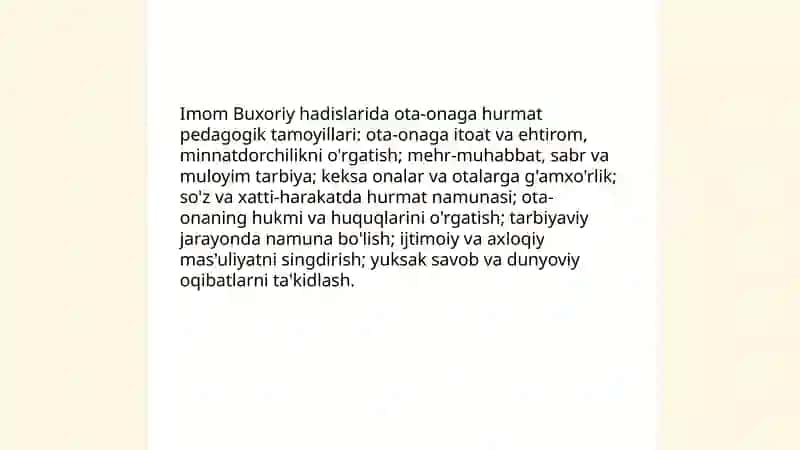 Imom Buxoriyning hadislarida ota-ona haqida tushunchalarning pedagogik ahamiyati 3