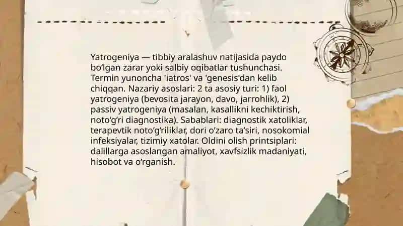 Hozirgi zamon tibbiyotida yatrogeniya momolari 3