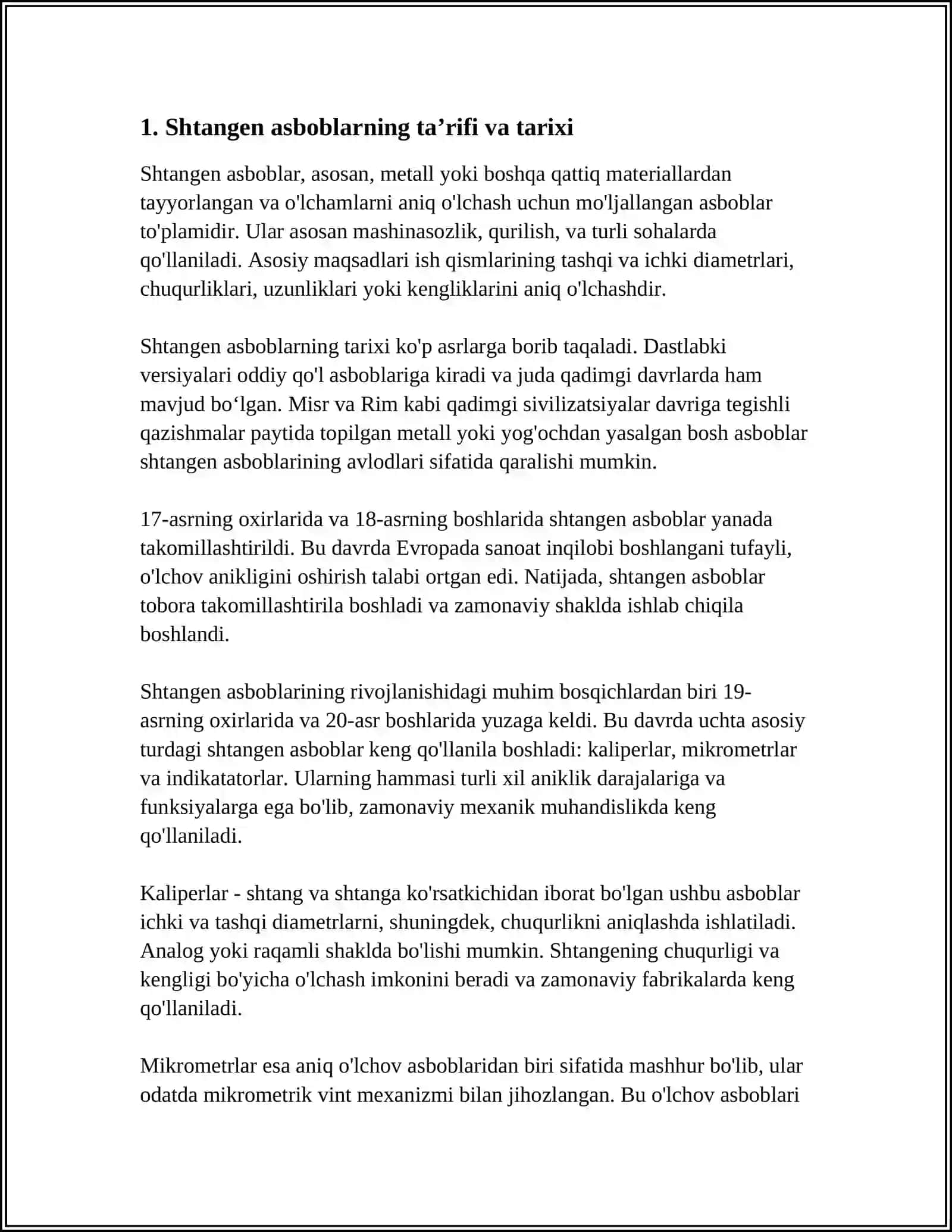 SHTANGEN ASBOBLAR TOʻGʻRISIDA MALUMOT 3