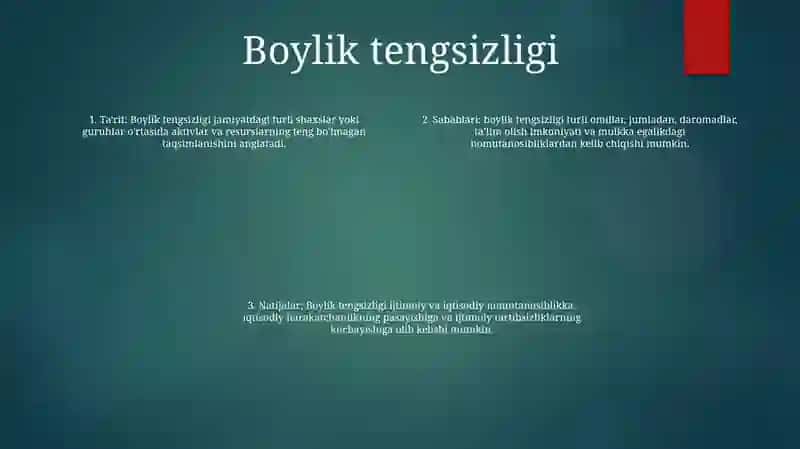 Daromadlar Tengsizligi 3