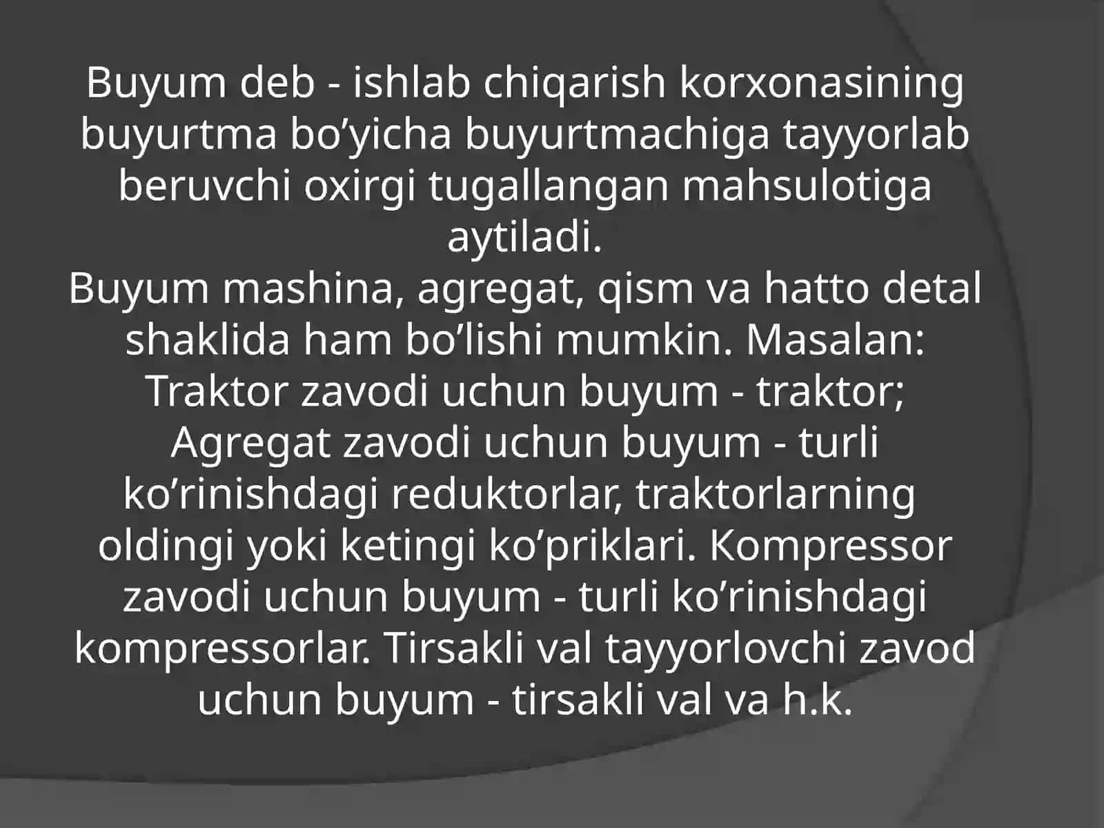 Buyum va uning  elementlari 3