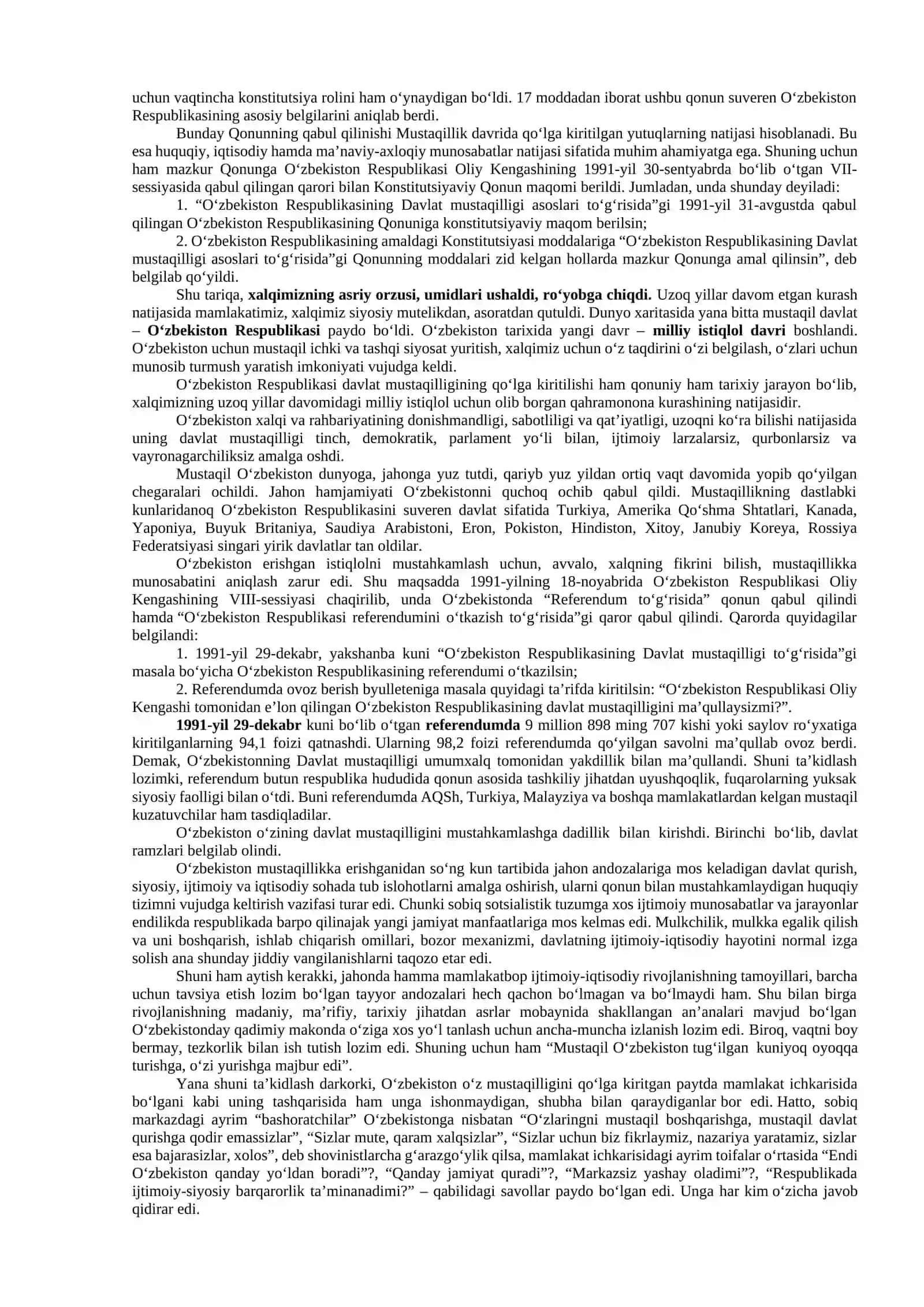 Oʻzbekiston mustaqillik tarixi 3