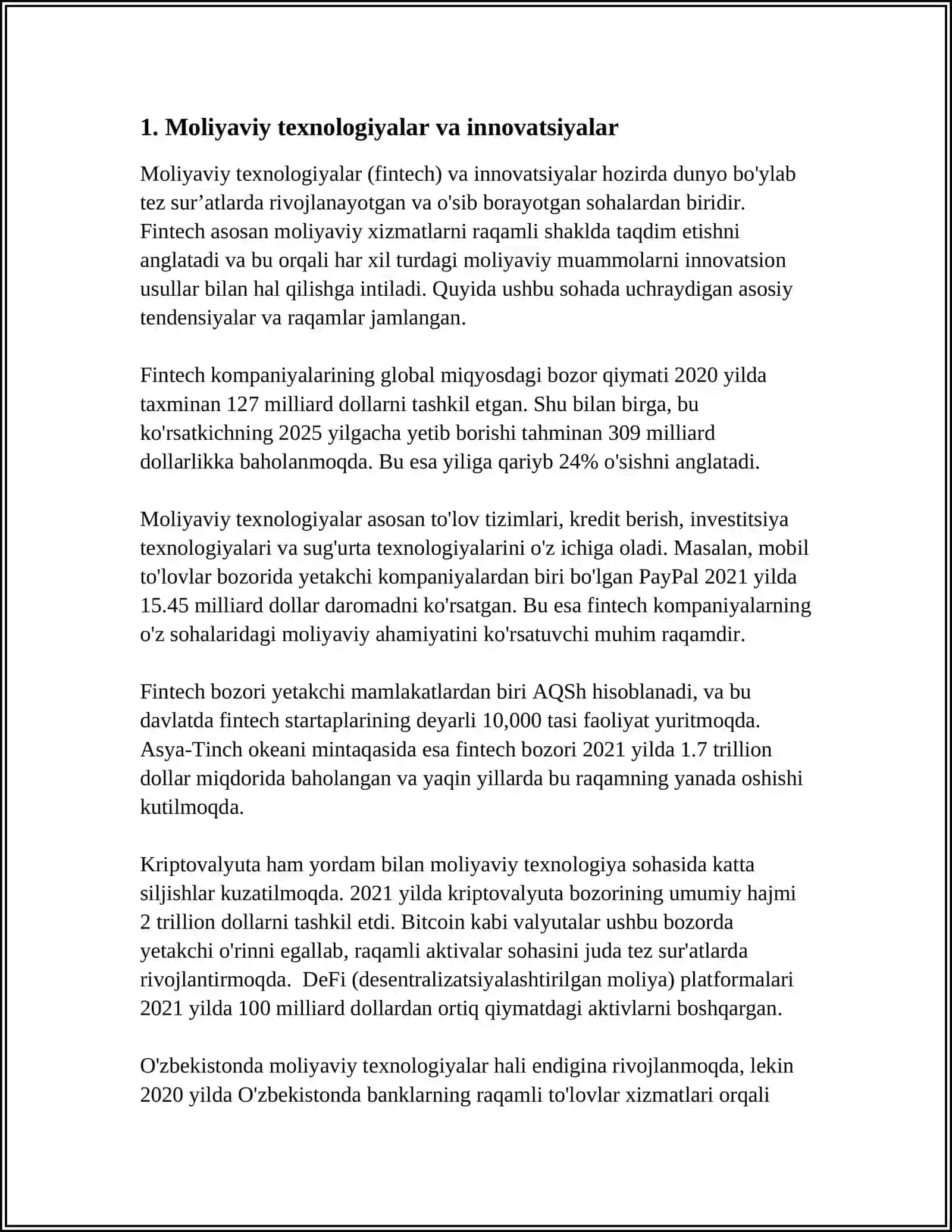 MOLIYANING ZAMONAVIY KONSEPSIYALARI VA ULARNING HOZIRGI ZAMON XUSUSIYATLARI 3