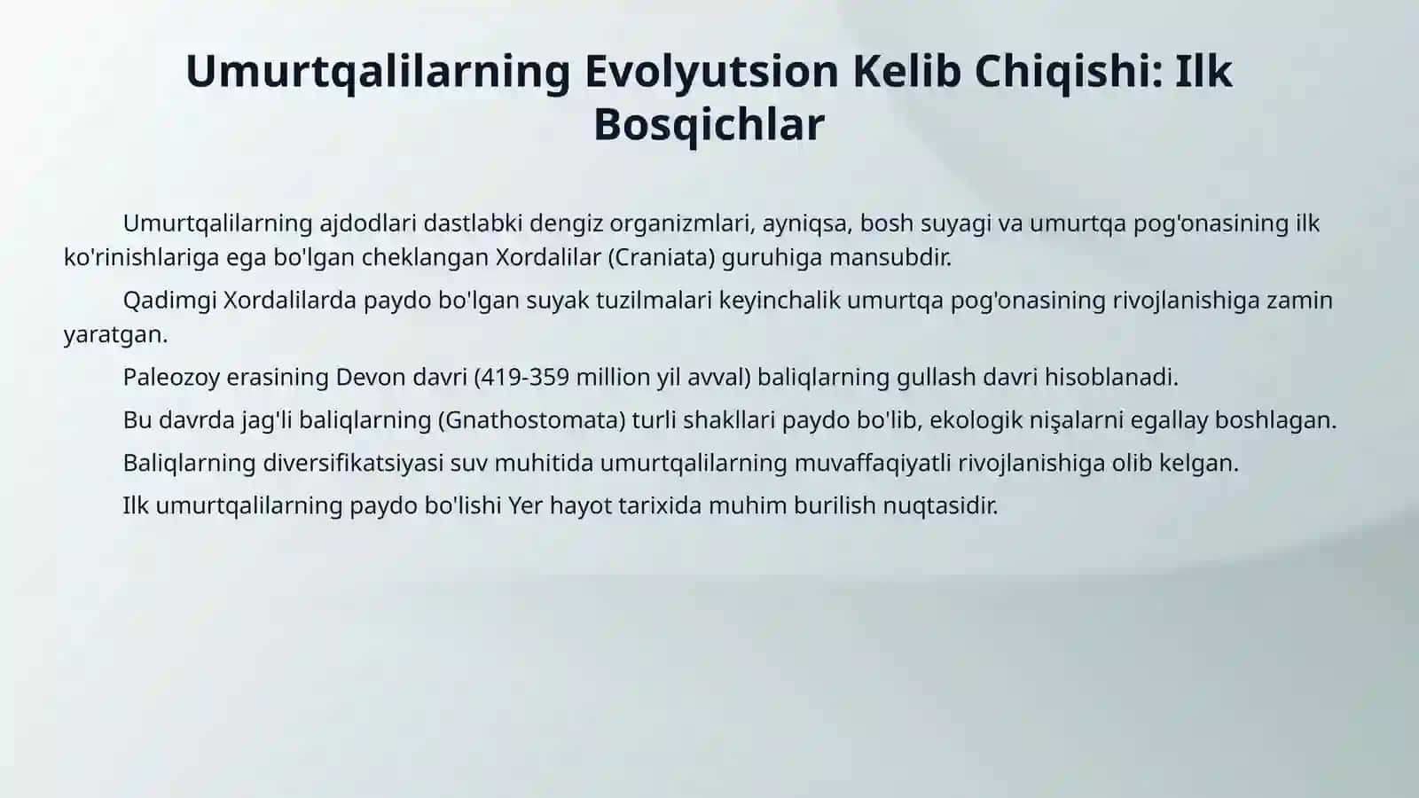 Umurtqalilar kenja tipi Vertebrata 3