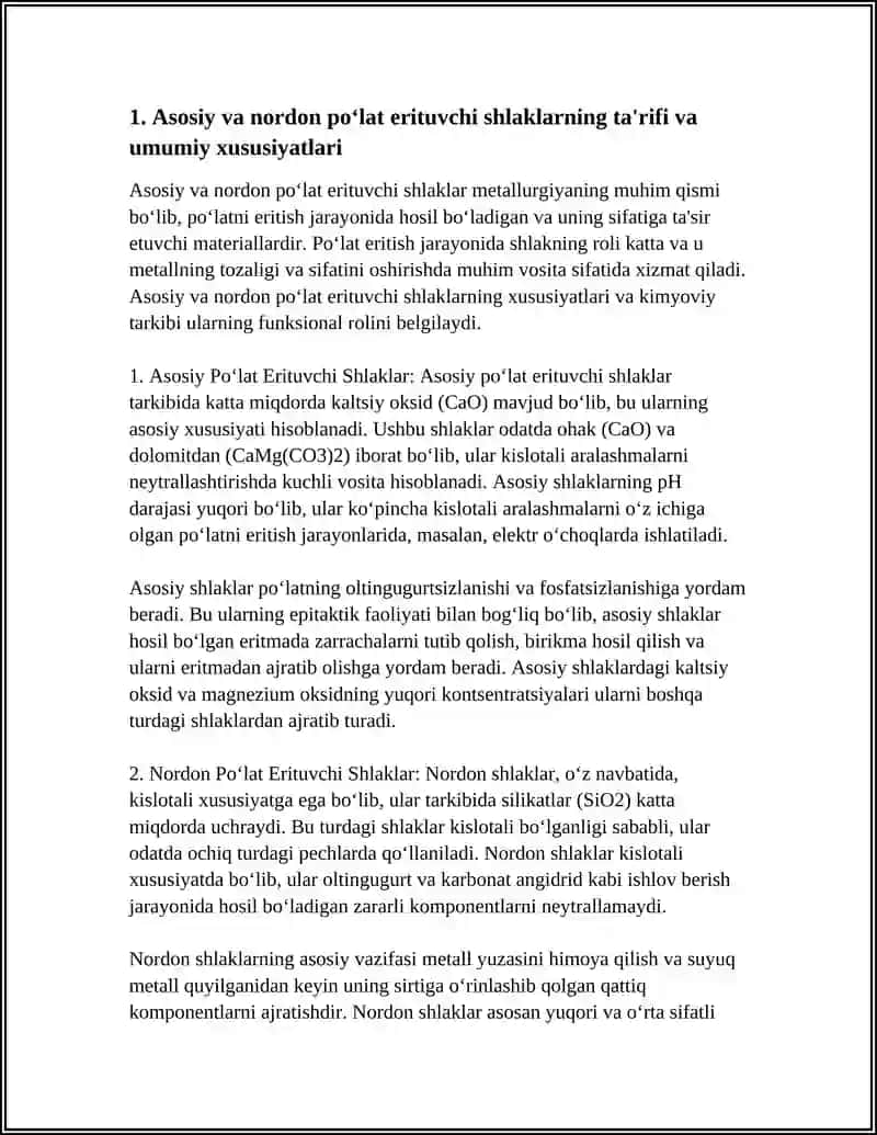 Asosiy va nordon po‘lat erituvchi shlaklar 3