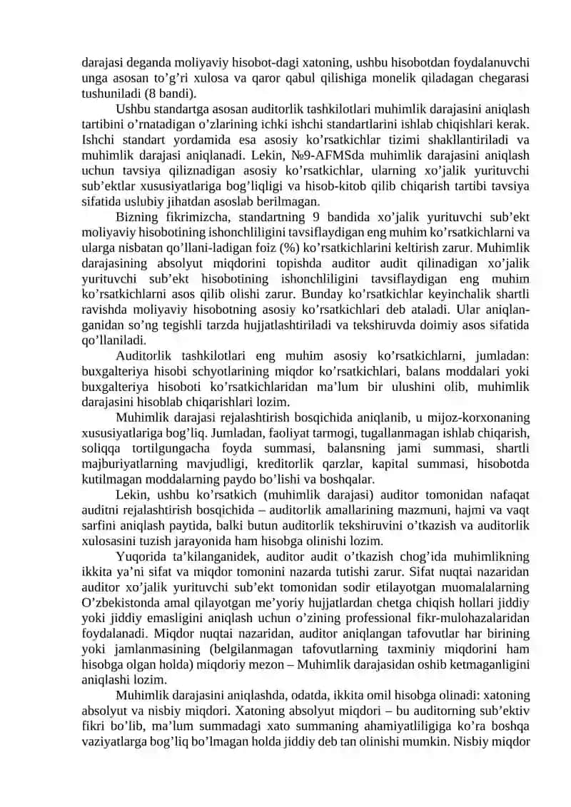 Auditorlik Risklarining Maqbuza To'plamiz va Unga Ta'sir Ko'rsatadigan Omillar 3