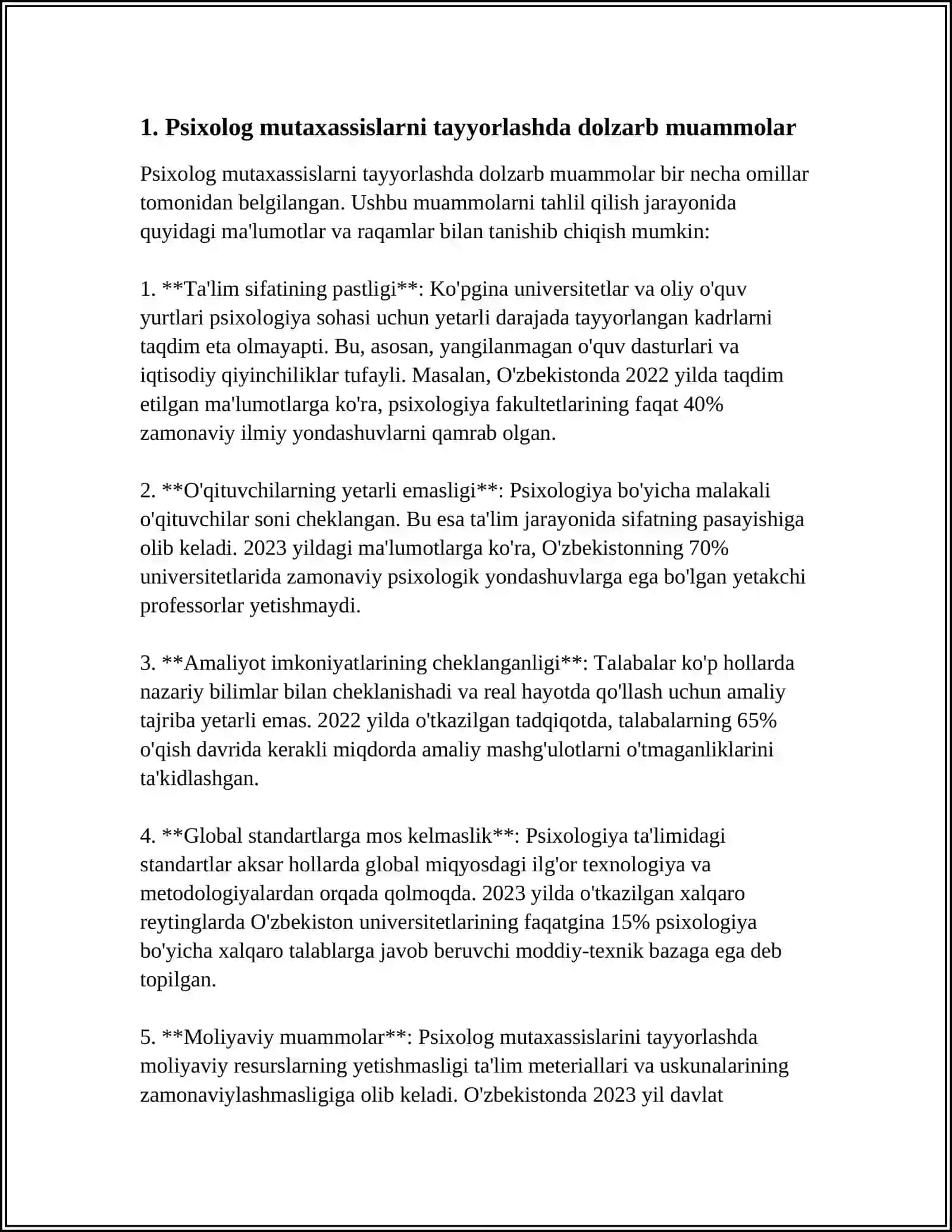 PSIXOLOG MUTAXASISLARNI TAYYORLASH MUAMMOLARI 3