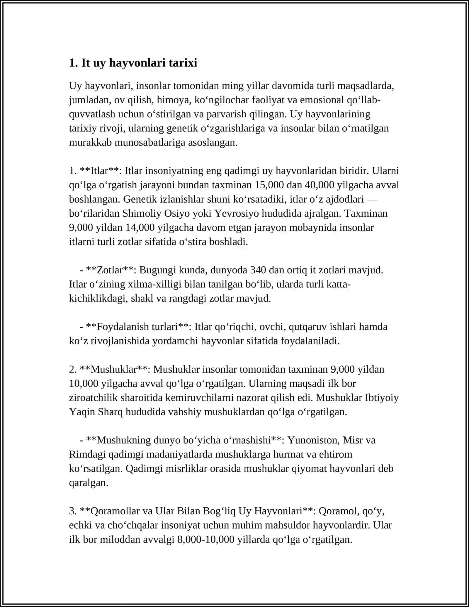 UY HAYVONLARINING YOVVOYI AJDODLARI 3