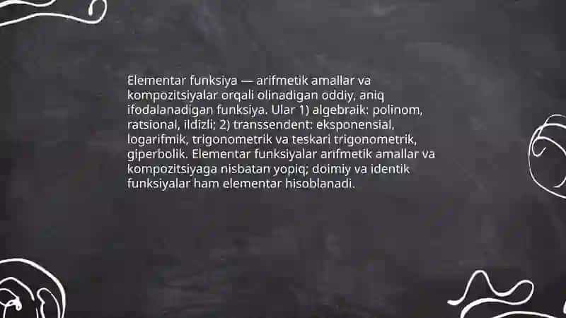 Elementar funksiyalar va ularning xossalari 3