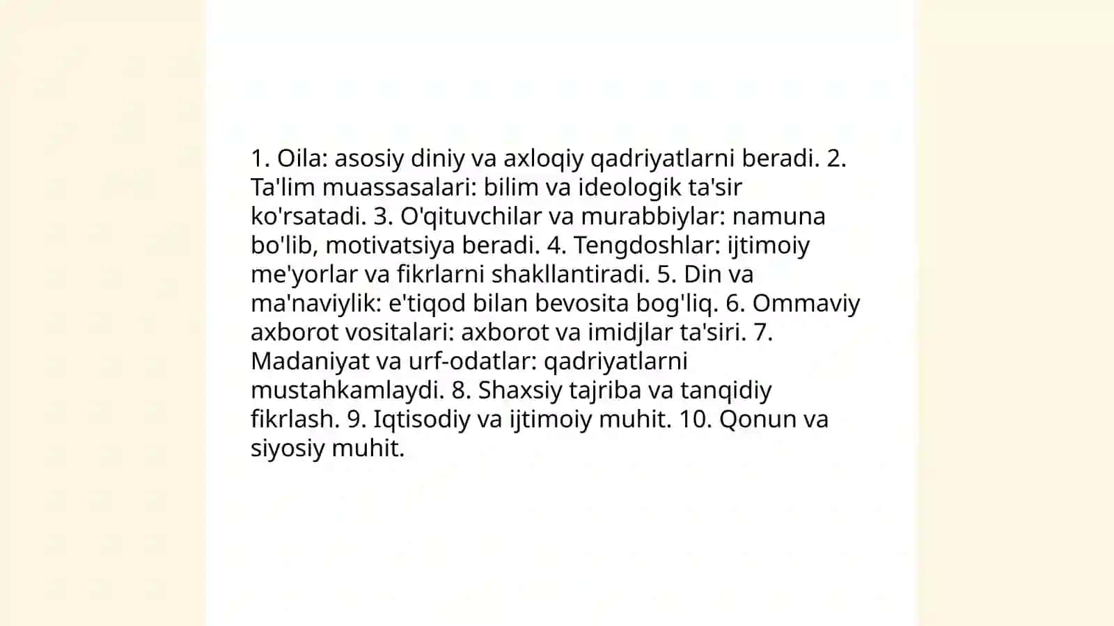 Talaba e’tiqodi, dunyoqarashi, o’zini o’zi nazorat qilishi 3