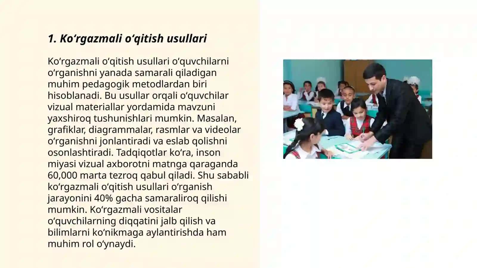 Koʻrgazmali oʻqitish metodiga dars ishlanma tayyorlash 3