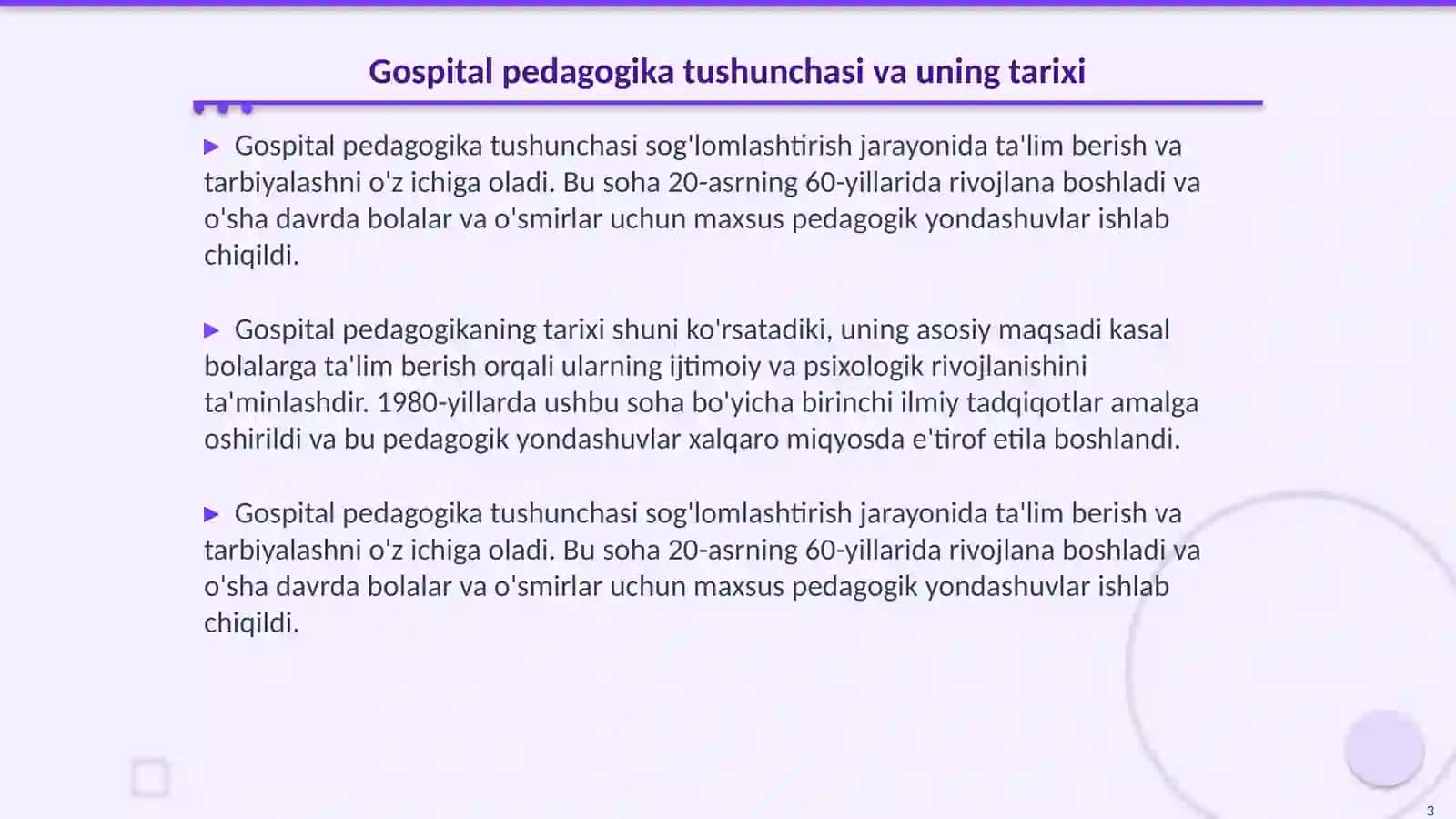 Gospital pedagogika inklyuzaning ajralmas qismi sifatida gospital pedagogika tushunchasi maqsad va vazifalari 3