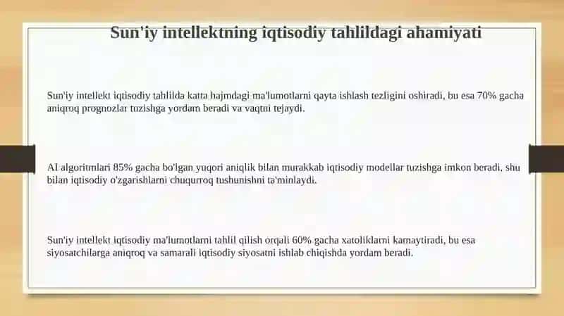 Iqtisodiy ma'lumotlarni tahlil qilishda sun'iy intellektning ahamiyati va usullari 3