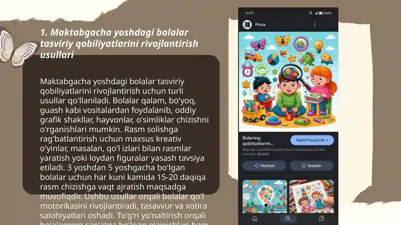Maktabgacha yoshdagi bolalarning tasviriy qobiliyati va ijodkorligini rivojlantirish 3