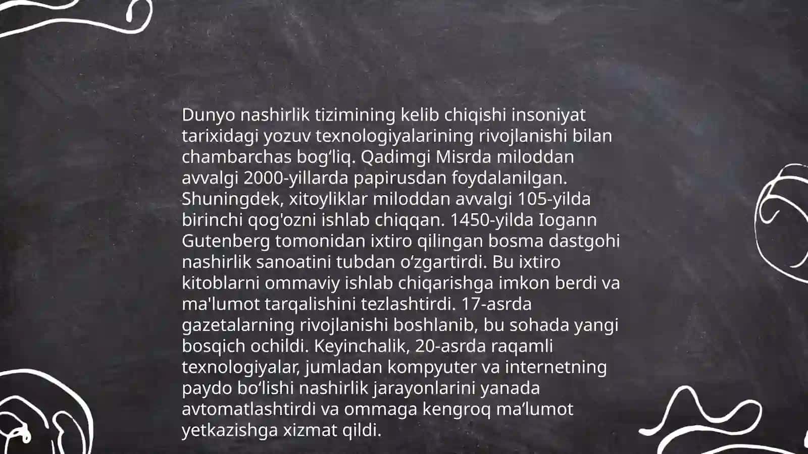 Dunyo noshirlik tizimi tarixi 3