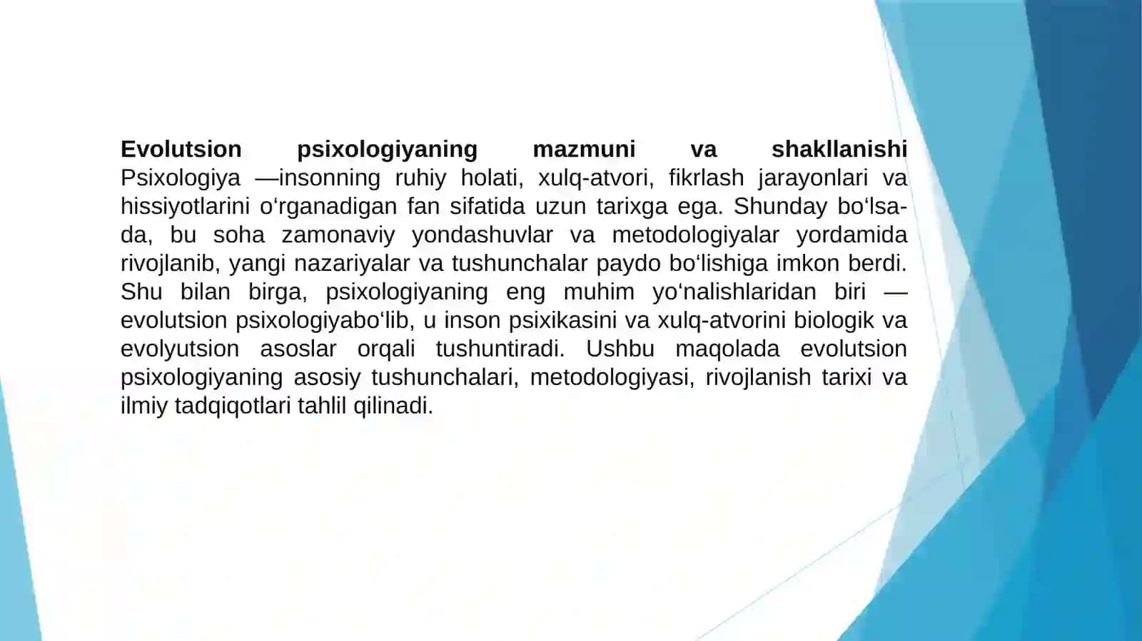 Evolutsion psixologiyaga kirish 3