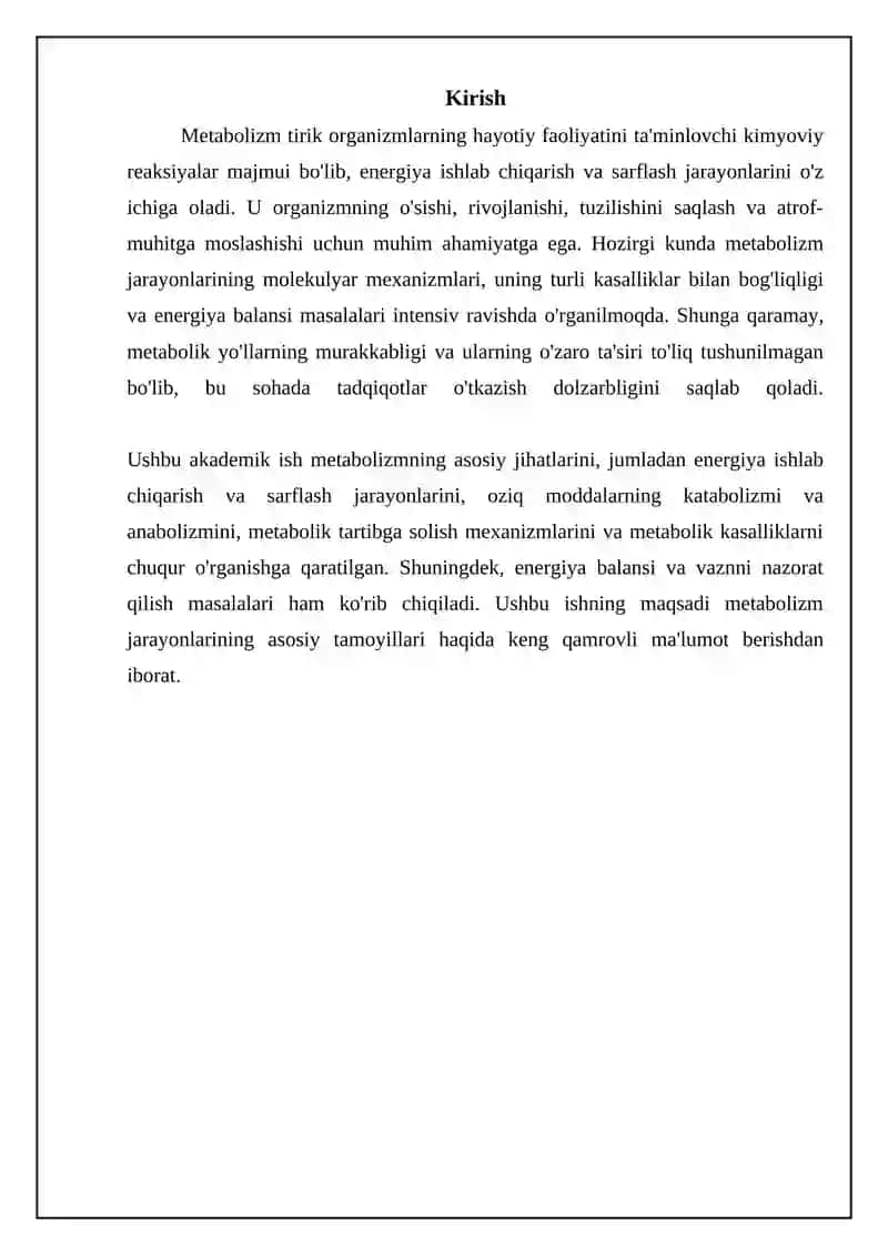 Metabolizmda energiya ishlab chiqarish va sarflash asoslari 3