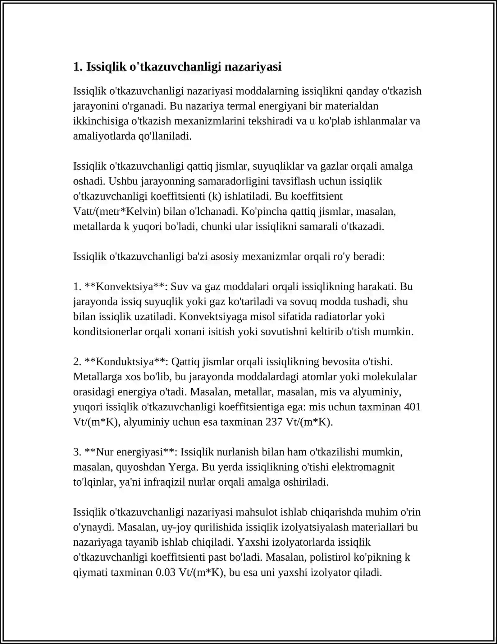 KO'P QATLAMLI YASSI VA SILINDRIK DEVORNING ISSIQLIK O'TKAZUVCHANLIGI 3