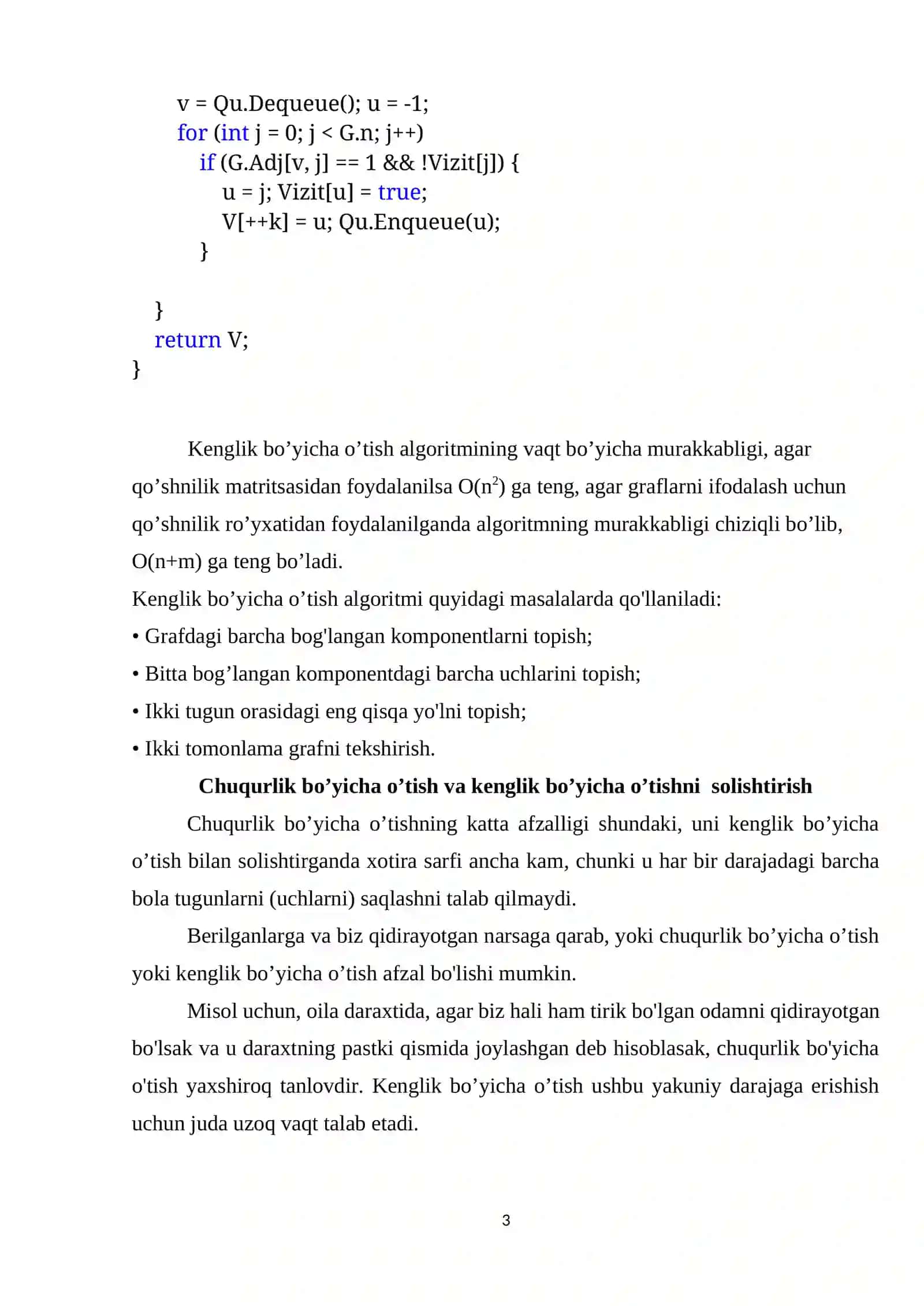 Kenglik bo’yicha o’tish (qidiruv) 3