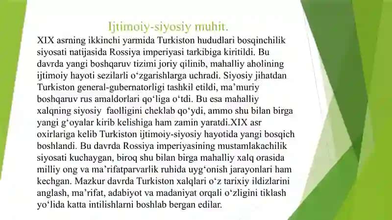 TURKISTONDA XIX ASR OXIRLARIDA MILLIY UYG’ONISH JARAYONLARI 3