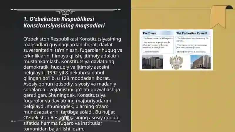 O’zbekiston Respublikasi yangi Konstitutsiyasida qonunchilik palatasi 3