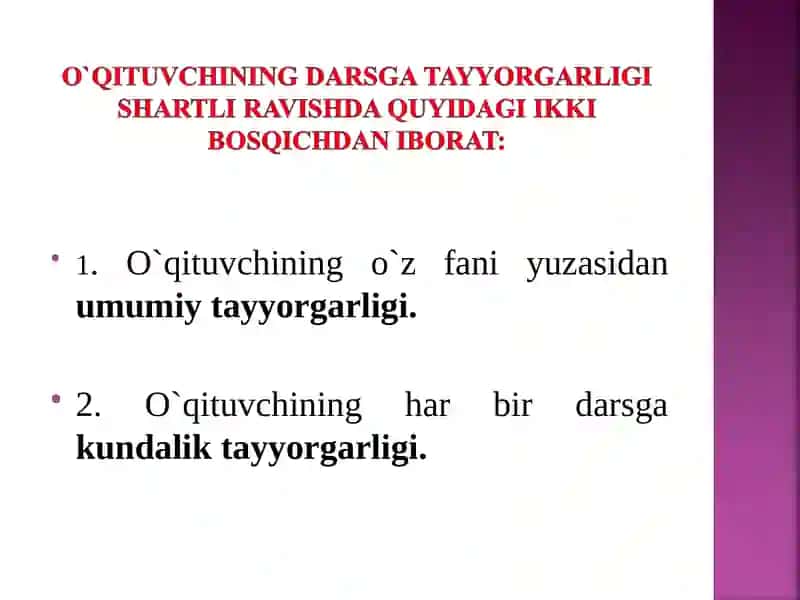 Darslarni tashkil etish amaliyoti va nazariya birligi 3