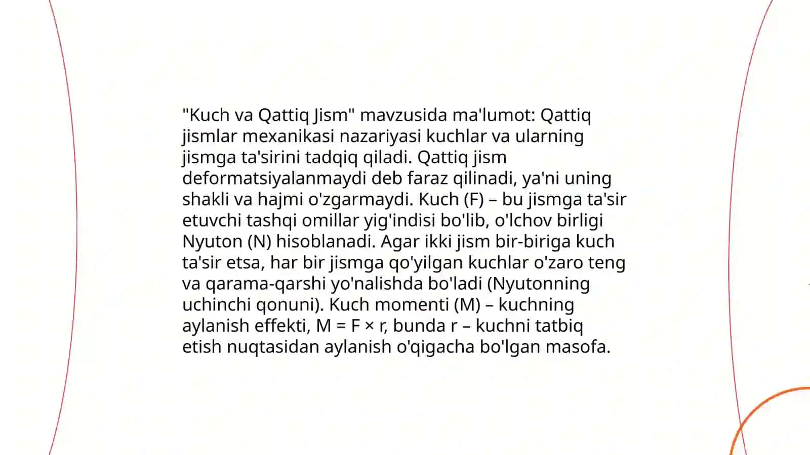 Qattiq jismga qo'yilgan kuchlarning ishi 3