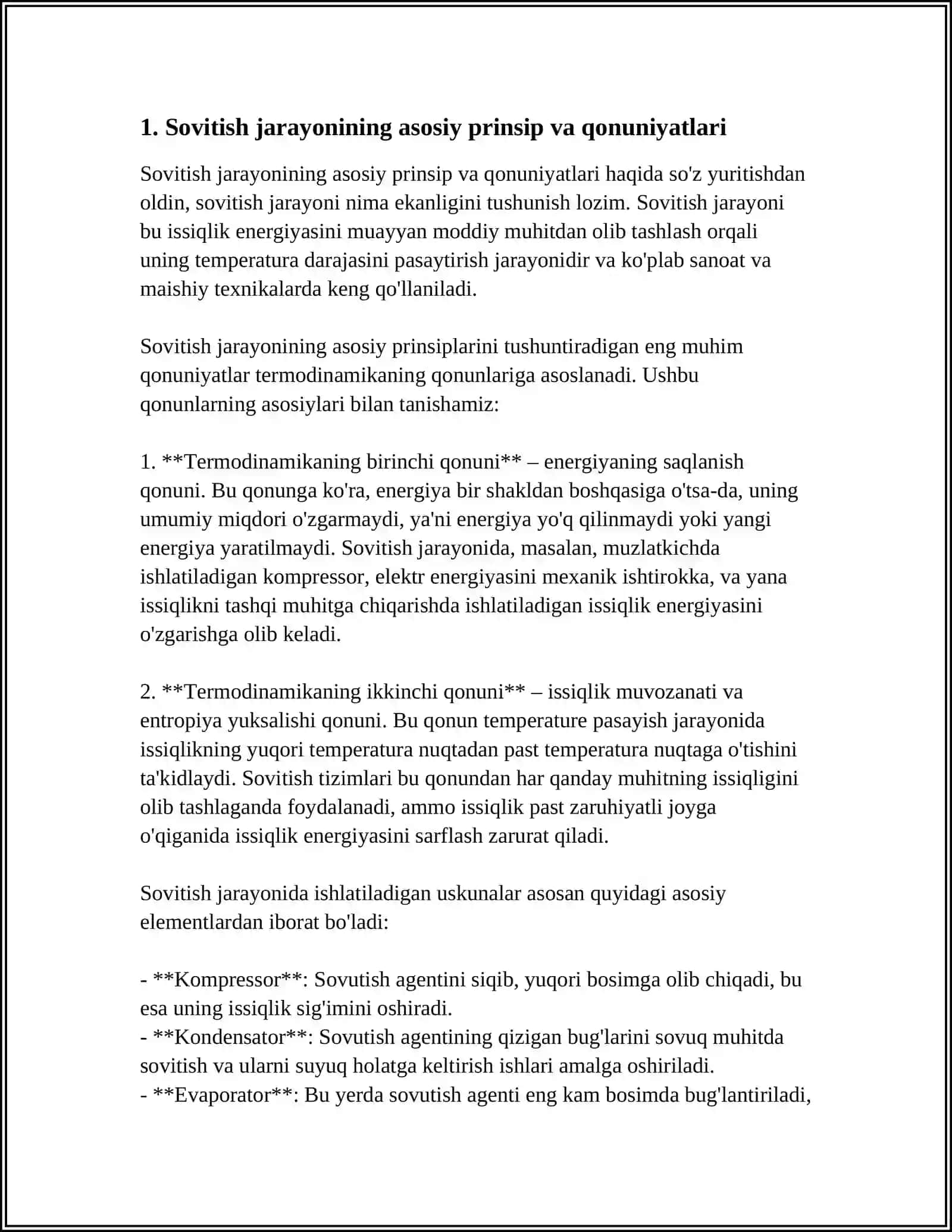 SOVITISH JARAYONI VA MASHINALARINI HISOBLASH 3