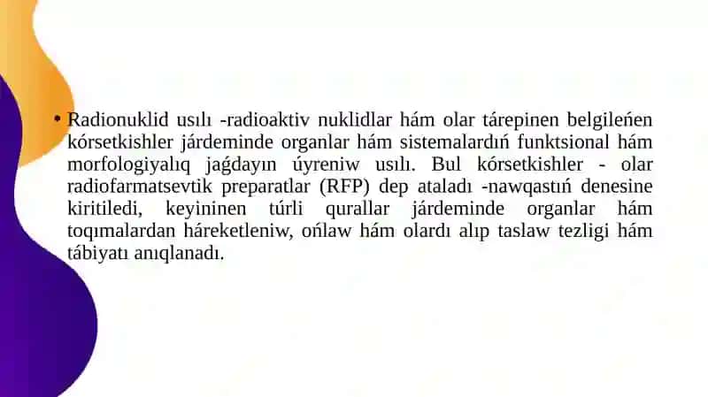 Biologıyalıq tekserıwlerde radionuklidli usıllardan paydalanıw 3