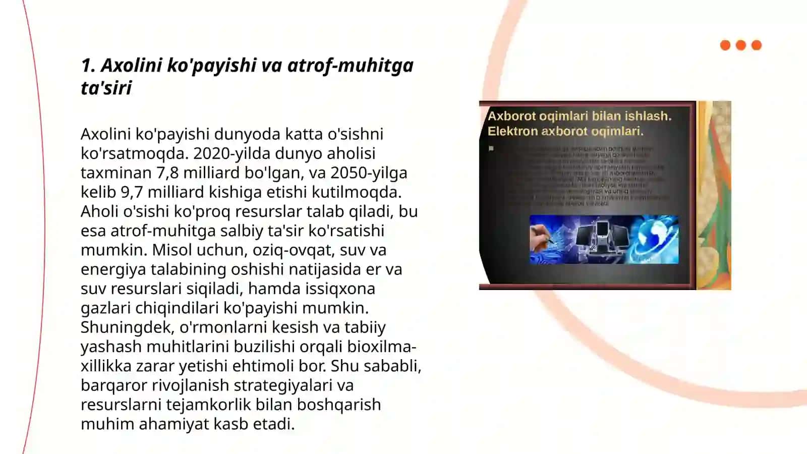 Axolini, iqtisodiyot tarmoqlarini va atrof-muhitni himoya qilish muammolari 3