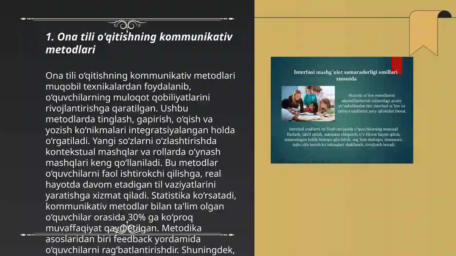 Ona tili o'qitish metodikasining fani metodlari 3