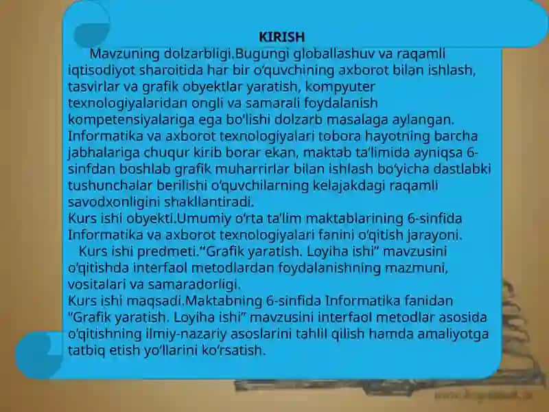 Grafik yaratish.Loyiha ishi taqdimoti 3
