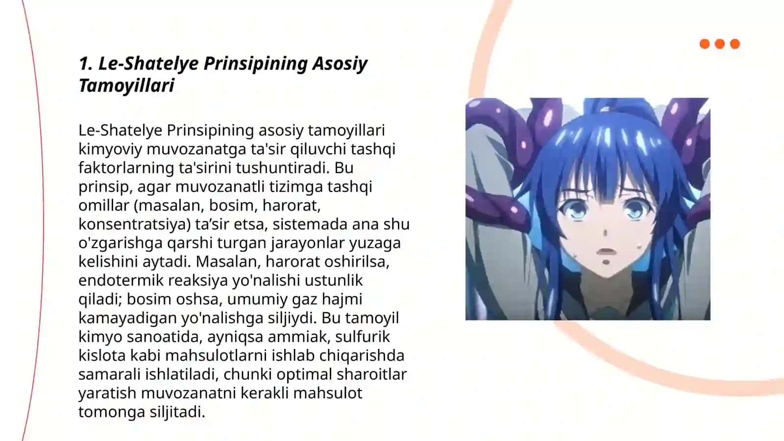 Le.- Shatele principi ja'ne onin' ximiyaliq proceslerdegi a'hmiyeti 3