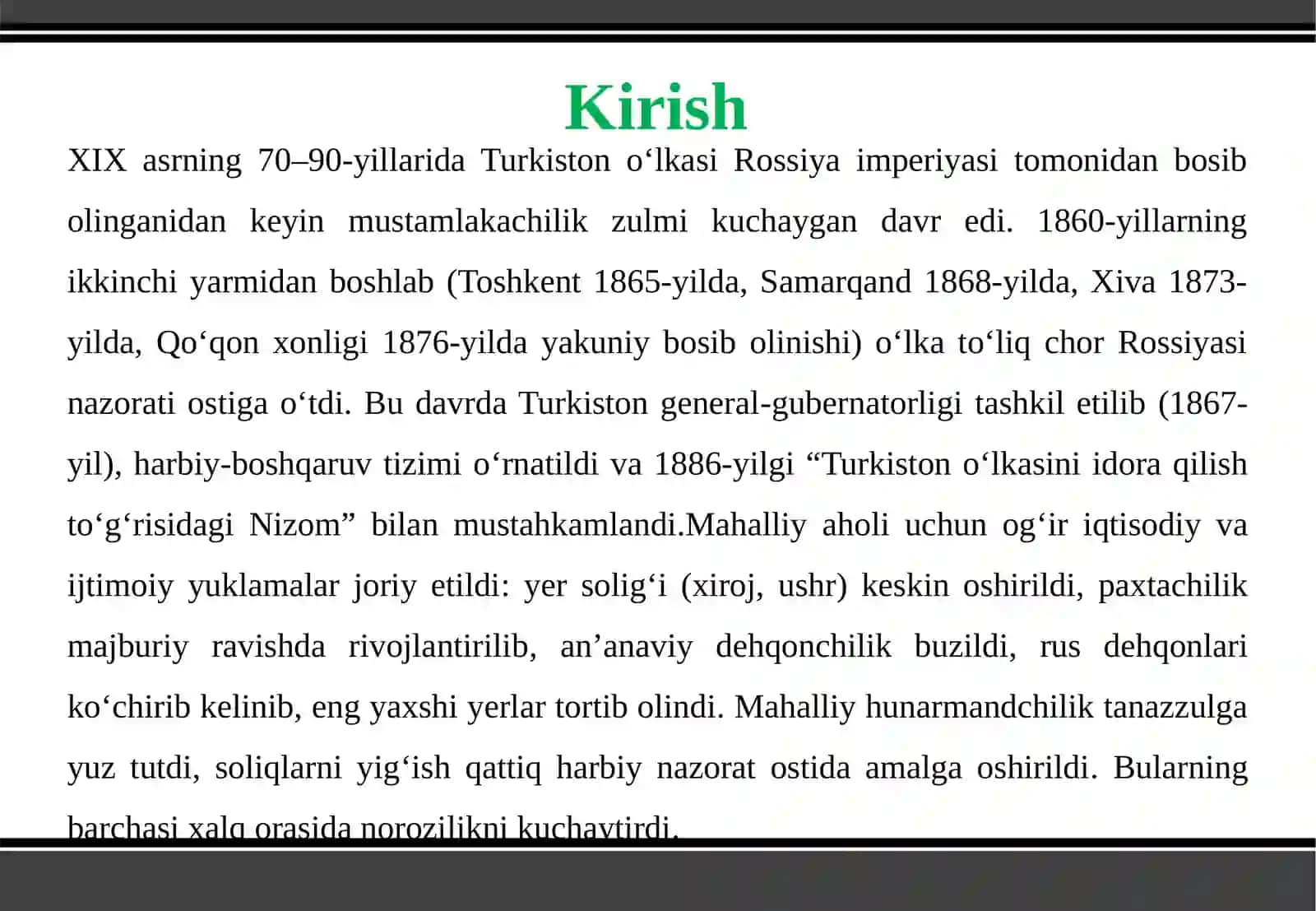 XIX ASRNING 70–90-YILLARIDA TURKISTON O‘LKASIDA XALQ HARAKATLARI 3