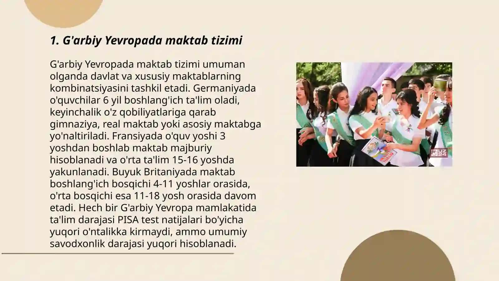 Gʻarbiy Yevropa mamlakatlarida talim tarbiyasi 3