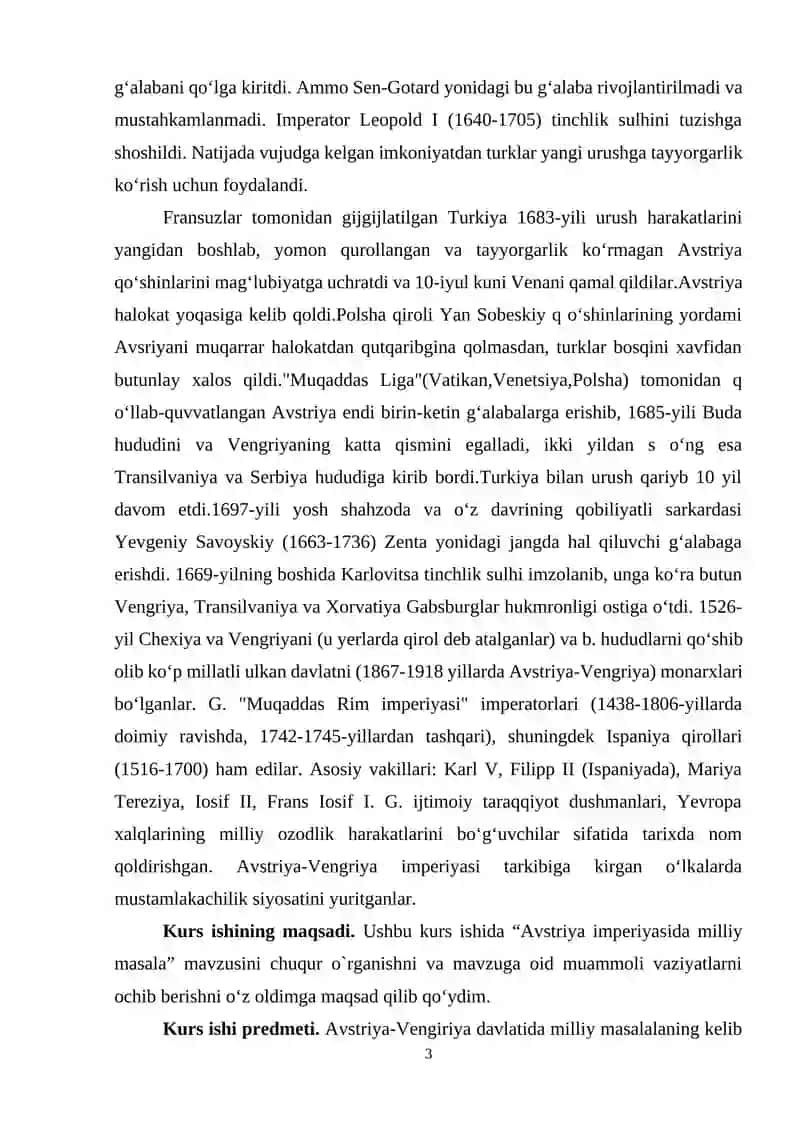 Avstriya Imperiyasida Milliy Masala 17 asrning ikkinchi yarmi 18n asrning boshi 3