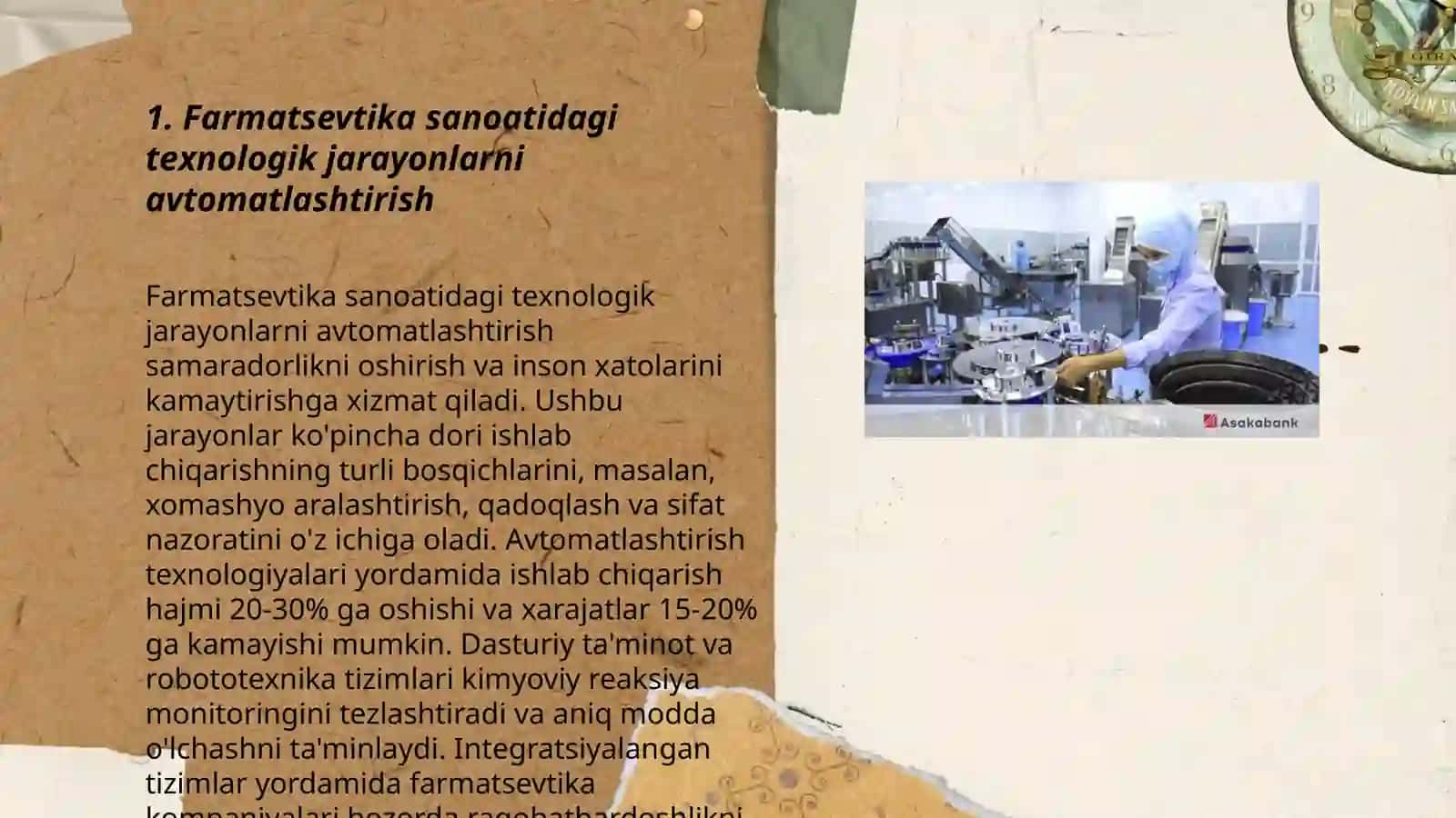 Farmatsevtika sanoatida jarayonlarni zamonaviylashtirish 3