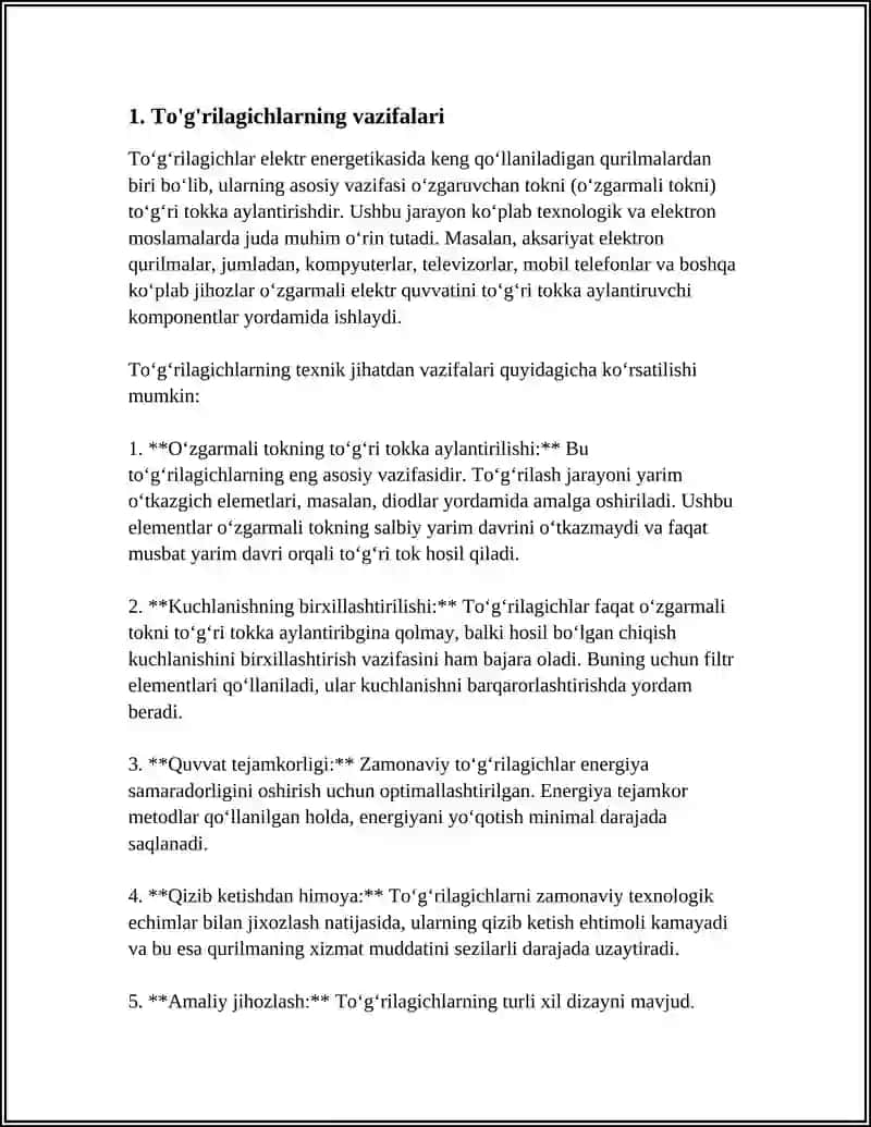 TOĞIRLAGICHLAR HAQIDA ASOSIY MALUMOTLAR.TOĞIRLAGICHLARNING TUZILISHI 3