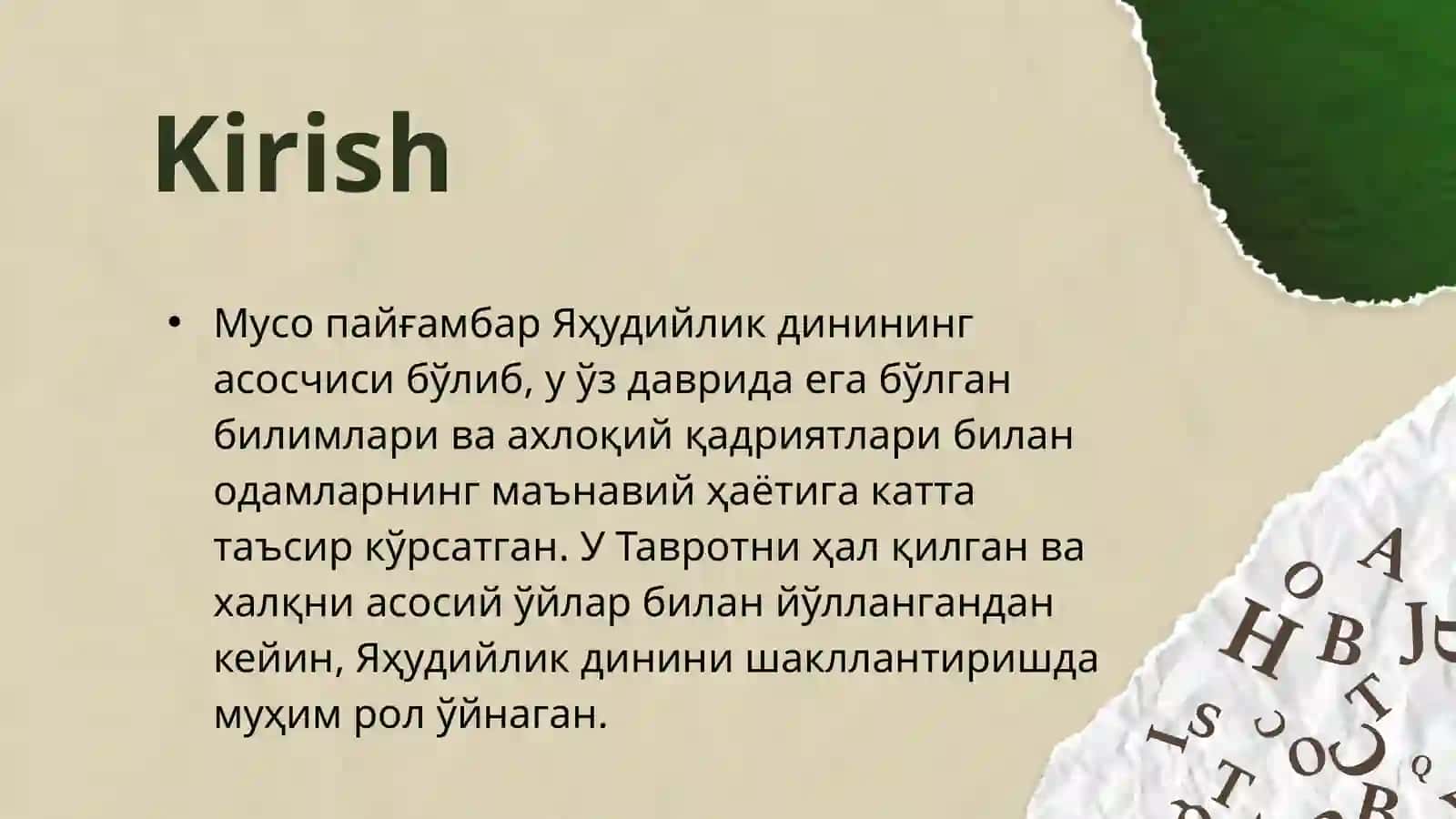 Мусо пайғамбар – Яҳудийлик дини асосчиси 3