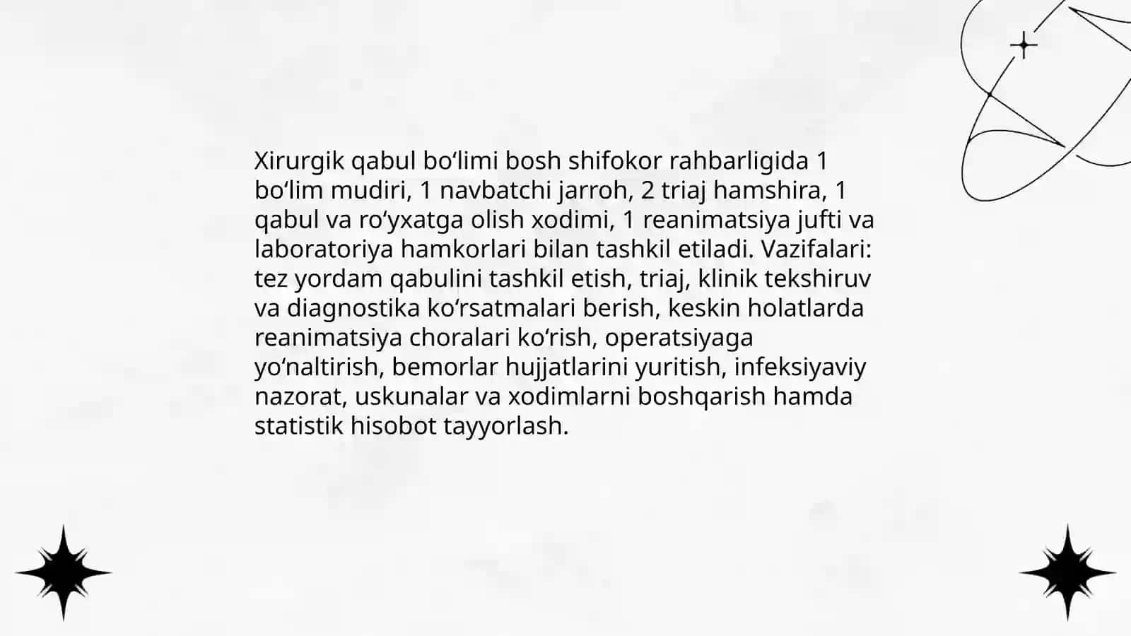 Xirurgik qabul bo'lim ishi va uni tashkil etish 3