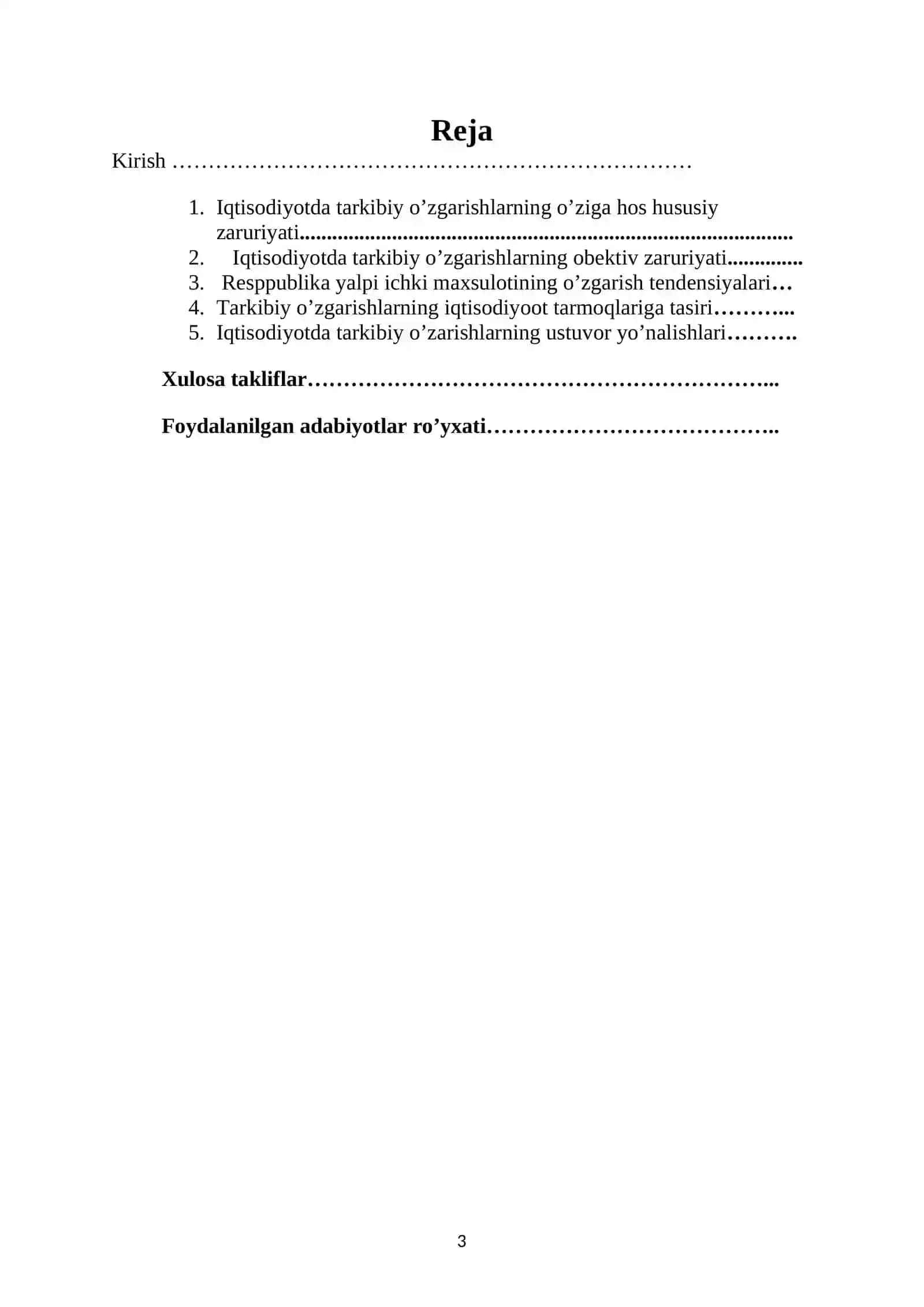 O’zbekiston iqisodiyotida  tarkibiy o’zgarishlarni amalga oshirishning ustuvor yo’nalishlari 3
