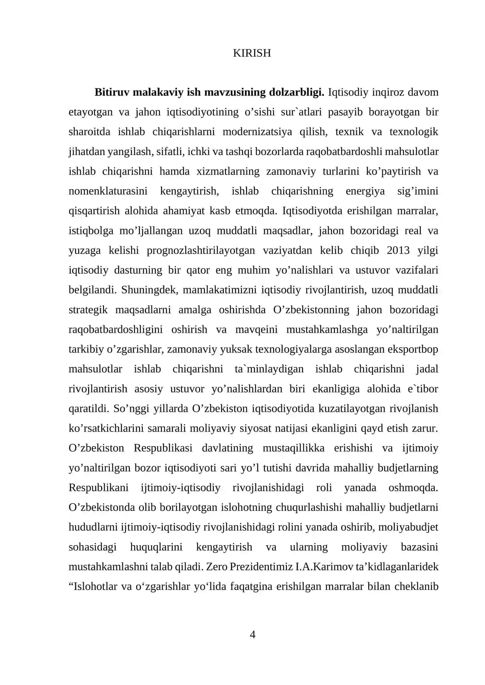 Budjet tizimida mahalliy bujetlarning o’rni va ular taraqqiyotining hozirgi zamon muammolari 3