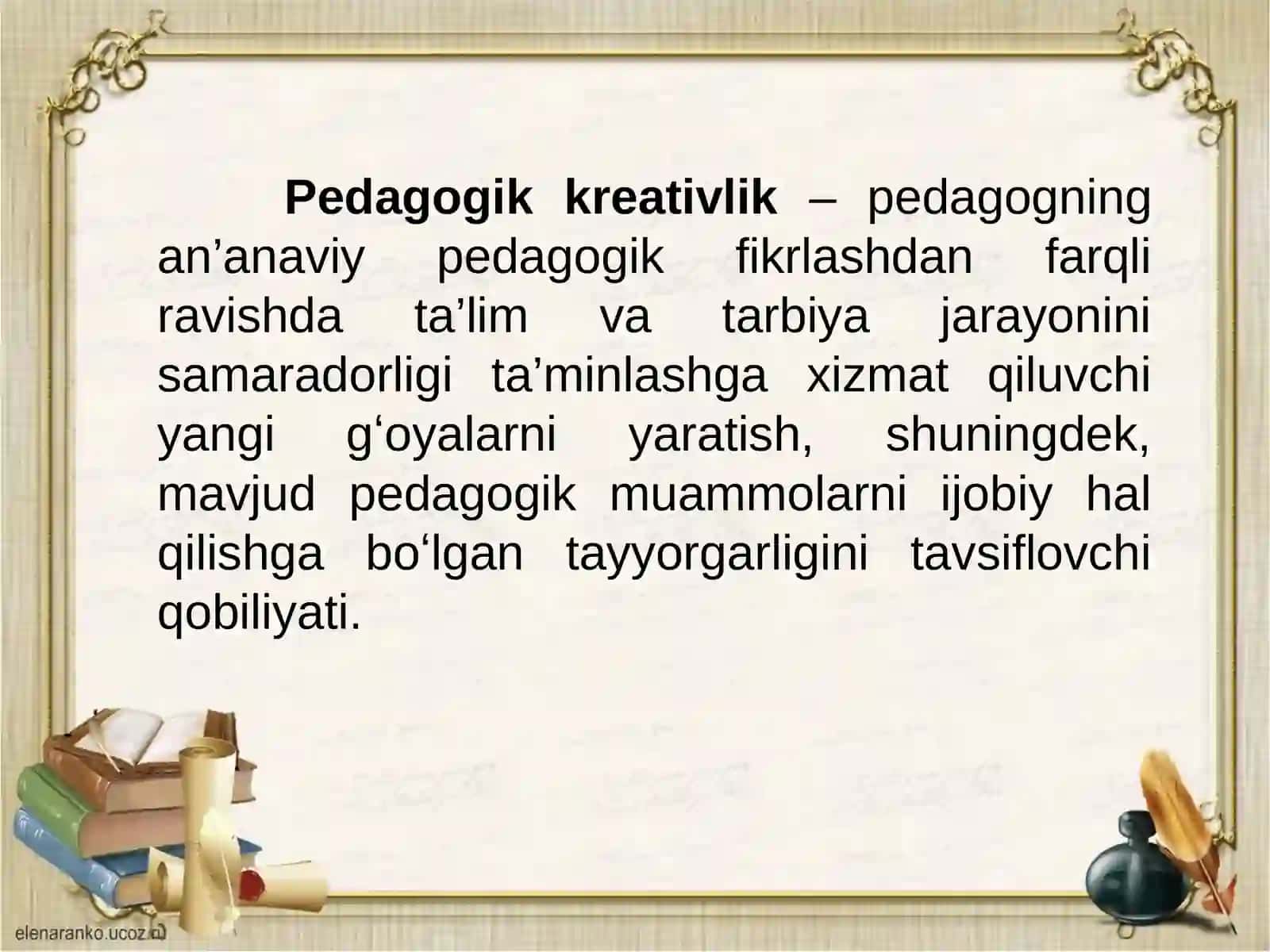 MA’RUZA:“Leksikologiya” boʻlimini oʻqitish orqali oʻquvchining kreativ kompetensiyalarni shakllantirish metodikasi 3